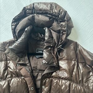 Women's XL North Face Brown Puffer Jacket Coat
